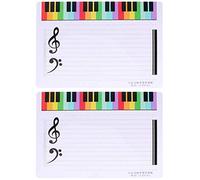 2Pcs Erasable Music Staff White Board, Magnetic Dry Erase Board for Teaching Practice, Portable Writing Board for Musical Notes, Home and Classroom Use, 11.2 X 8.3 Inches, White