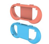 2PCS Ergonomic Grip Covers for Joy-Con, Anti-Slip Controller Handles for NS 2, Comfortable Gaming Accessories with Wrist Strap for Switch 2 Controller (Red-Blue)