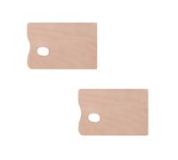 2PCS Ergonomic Wood Paint Palette Practical Oil Painting Palette Thumb Lightweight Color Mixing Tray for Oil Watercolor Artist