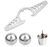 2pcs Espresso Cooling Ball, Stainless Steel Espresso Frozen Cooler Ball with Holder Reusable Coffee Chiller Chilling Kit Tool for Home Kitchen