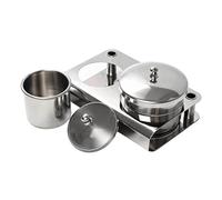 2Pcs Essential Stainless Steels Nails Salon Set Brush Cup and Container and Secure Cover for Efficient Liquid Handling Leakproof Cup