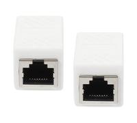 2pcs Ethernet Coupler Female to Female Extender with Abs Zinc Alloy for Category Networks