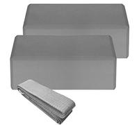 2pcs EVA Yoga Blocks 1pcs Cotton Strap Set for Pilates Meditation Stability Optimal Alignment Deeper Poses Increased Strength Beginners Nonslip Surface Beveled Edges Anti-Skid Support