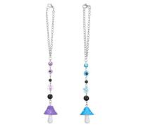2Pcs Evil Eye Purse Charm, Good Luck Decor with Yin Yang & 8 Ball, Rear View Mirror & Bag Accessories