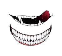 2PCS Evil Teeth and Tongue Funny Helmet Stickers, Cool Motorbike Stickers for Motorcycle, Creative and Universal Vinyl Car Decals, Removable Graphic Decals for Fuel Tank and Helmet Decoration