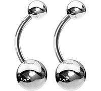 2pcs EVONIX G23 Implant Grade Belly Button Rings Titanium 14g Bar v- Sexy Belly Rings for Women 14g Gauge Barbell Basic Navel Titanium Belly Button Rings 11mm - Hypoallergenic Piercing Jewellery