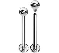2pcs EVONIX G23 Implant Grade Titanium Labret Jewellery Internally Threaded 16g - Snake Bites Lip Rings Spider Studs Spiderbite Internal Thread - Hypoallergenic Earlobe Stud Ear Tragus Earring