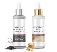 2pcs Exfoliant Rice Ampoule,White And Black Rice Face Exfoliator,Purifying Exfoliating Gel,Fac/e Scrub for Women,Fac/e Exfoliator Scrub,Pore Minimizer,Ric/e Serum,Blackhea/d Remover for All Skin Types