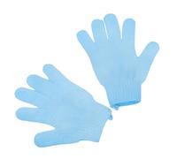 2Pcs Exfoliating Gloves - Bamboo Shower Gloves - Bath and Body Exfoliator Mitts - Scrubs Away Ingrown Hair and Dead Skin - for Shower, Spa, Massage and Dead Skin Cell Remover Loofah - Blue