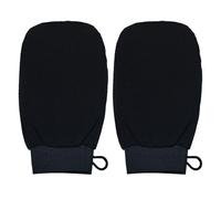 2pcs Exfoliating Gloves Exfoliation Scrubbing Mitt Body Scrub Gloves for Removing Dirt and Dead Skin Spray Tan Removal Keratosis Pilaris Ingrown Hair Treatment Women and Men Black