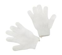 2pcs Exfoliating Gloves, Shower Gloves, Bath and Body Exfoliator Mitts with Hanging Hoops, Scrubs Away Ingrown Hair and Dead Skin for Shower, Spa, Massage and Dead Skin Cell Remover Loofah - White