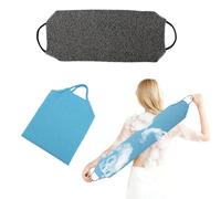 2PCS Exfoliating Shower Towel, Back Scrubber for Shower with Handles, Exfoliating Bath Sponge for Men and Women, Body Scrubber Towel for Daily Bathing and Removing Dead Skin, Gray and Blue