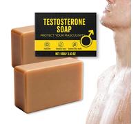 2PCS Exfoliating Soap Bar for Body, Natural Soap Body Wash, Testosterone Soap for Men, Natural Antifungal Soap Bar for Acne & Itching, Organic B-ar So-ap for Men, Deeply Cleansing, Moisturising