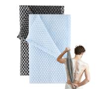 2Pcs Exfoliating Towel,Exfoliating Shower Towel,Back Extra Long Exfoliating Washcloth for Men Women,Exfoliating Body Scrubber for Cleaning and Massage (Black,Blue)