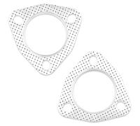 2pcs Exhaust Gasket, 2.5 Inch 3 Bolt Exhaust Flange Gasket Multifunctional Manifold Header Muffler Catalytic Converter Gasket Automotive Exhaust Gasket Replacement Car Accessories