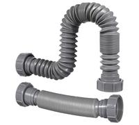 2pcs Expandable Flexible Sink Drain Hose 250-650mm, 1-1/2 Inch Thread | Corrugated Telescopic Tube, 45.2mm Female Connector, for P-trap Section and Sink Drain Replacement