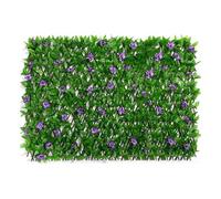 2PCS Expanding Garden Trellis Panels 200x40cm, Privacy Screen Gard-en, Fence Screening with Artificial Ivy and Violet Flower, Expanded Artificial Hedges for Ga-rden, Backyard, Balcony