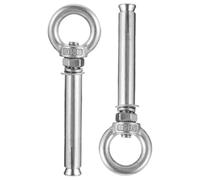 2pcs Expansion Eye Bolt Closed Hook Concrete Wall Anchor M6 | Shielded Bolt Design, 60mm Screw, 38mm Casing, 10mm Drill Hole, Secure Chain Attachment