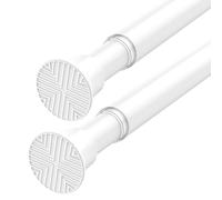 2Pcs Extendable Curtain Poles 58-120cm Tension Rod White Adjustable Tension Rods for Curtains Shower Curtain Pole No Drilling Spring Tension Rod for Window,Wardrobe and Bathroom