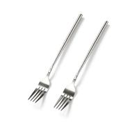 2PCS Extendable Fork 8.7 to 25.4 Inch Telescopic Fork Expandable Fork | Table Fruit Dessert Fork Stainless Steel Dinner Forks Extendable Dinner Fork Long Handle Fork for BBQ Dinner Fruit Dessert