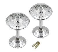 2Pcs Extra Large 60mm Glass Crystal Curtain Hold Backs Tie Back Wall Hook Tassel Holder with Chrome Base