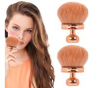 2Pcs Extra Large Body Makeup Brush for Face and Leg, Kabuki Brushs with Oval-shaped Brush Head, Self Tanning Brushs for Body Makeup, Bronzer, Suncreen Applicator (Rose Gold-2Pcs)