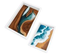 2Pcs Extra Large Reusable Epoxy Resin Table Mold 19x11x3 inch 15.7x9.8x3 inch Rectangles Epoxy Resin Molds for River Table, Coffee Side Table, Cutting Board, Charcuterie Board, Art Panel