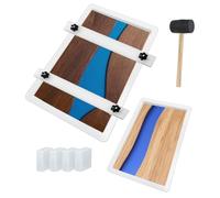 2Pcs Extra Large Reusable Epoxy Resin Table Mold with Clamping System 23.6x15.7x3 inch 15.7x9.8x3 inch Rectangles Epoxy Resin Molds for River Table, Coffee Side Table, Cutting Board, Charcuterie Board