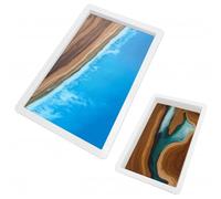 2Pcs Extra Large Reusable Epoxy Resin Table Mold15.7x9.8x3 inch 11.4x7.5x2 inch Rectangles Epoxy Resin Molds for River Table, Coffee Side Table, Cutting Board, Charcuterie Board, Art Panel