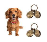 2pcs Extra Loud Copper Dog Bells, Collar Brass Pet Bells Vintage Copper Collar Charms Pendant Pets Pendant Accessories for Little Dogs & Cats