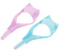 2PCS Eye Black Protective Cover 3 in 1 Mascara Brush Curler Guide Applicator Comb Makeup Tools Random Color Economical and Durable Eyes Makeup Accessories and Tools