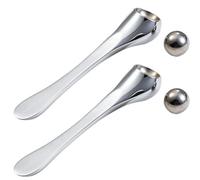 2Pcs Eye Cream Applicator Tool, Silver Zinc Alloy Under Eye Roller, Manual Multi-Function Ice Face Roller Massage Tool for Reducing Puffiness Wrinkle Dark Circles for Puffy Eyes