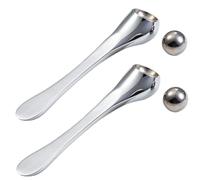 2Pcs Eye Cream Applicator Tool, Silver Zinc Alloy Under Eye Roller, Manual Multi-Function Ice Face Roller Massage Tool for Reducing Puffiness Wrinkle Dark Circles|Massage Sticks