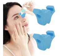 2Pcs Eye Drop Bottle Guide Dispenser for Elderly Essential Reusable Silicone Eye Dropper Assist Helper Device Holder Accessory Applicator Tool for Senior and Adult with Accurates Application(2,blue)