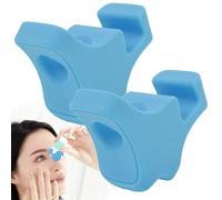 2Pcs Eye Drop Bottle Guide Dispenser for Elderly Essential,Reusable Silicone Eye Dropper Assist Tool,Accurate Application Helper Device Holder Accessory Applicator for Senior and Adult(Blue)
