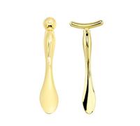 2pcs Eye Mask Spatula Spoon Scoop Beauty Tool for Women Ladies | Zinc Alloy, Golden Finish, Mini Portable Design, Supports Eye Cream Use and Skincare Routine