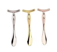 2pcs Eye Massage Stick Mini Makeup Spoon Zinc Alloy for Ladies | Golden Compact Beauty Spatula, Unique Portable Design, Cream Transfer Tool, Eye Care for Women