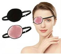 2Pcs Eye Patches for Adults 3D Adjustable Eyepatches Elastic Eyepatches Pirate Eye Patches Silk Eyes Patch for Left or Right Eyes Lazy Eyes Amblyopia Strabismus or Cosplay, Pink and Black