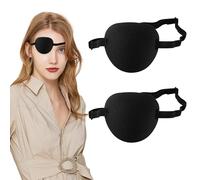 2Pcs Eye Patches for Adults, 3D Adjustable Eyepatchs for Left Eye, Comfortable Soft Blindfolds Sleep Mask for Left & Right Eye, Pirate Costume