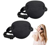 2PCS Eye Patches for Adults Medical, Adjustable Medical Eye Patch for Adults & Kids, Amblyopia Lazy Eye Patch Cover for Left or Right Eyes, Black