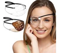 2Pcs Eye Shield After Cataract Surgery-1 Breathable Plastic Eye Patch & 1 Dark Clear Cover-for Sleeping After Post Surgery,Block Out Some Sunlight,Less Sensitivity,with Adjustable Strap (Right Eye)