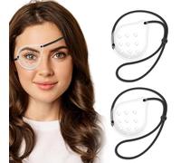 2pcs Eye Shield After Cataract Surgery, Clear Eye Patch Plastic Hard Shield with Extended Elastic Strap Longer & Wider for Adults Eyes Protective After Cataract Surgery (White)