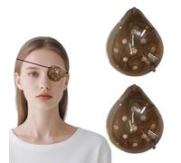 2Pcs Eye Shield After Cataract Surgery,Eye Patches for Adults,Dark Clear Plastic Cataract Eye Shield with Brown Elastic Strap,for Adults Protect The Eyes from Light Stimulation After Surgery