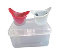 2Pcs Eye Wash Cups Eye Flush Cleaning Cups Measuring Cup Rinse Cup Kit for Cleansing Dust and Residue- Red and White