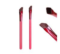 2Pcs Eyebrow Brush (S, L) 4D Hair Stroke Brow Stamp Brush Professional Angled Eye Makeup Brush Multi Function Brow Hairline Concealer Contour Brush Ultra Thin Square Realistic Hair Stroke Brow Brush