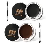 2Pcs Eyebrow Gel, Black Eyebrow Pomade with Brush Eyebrow Cream Waterproof Eyebrow Gel Makeup Tinted Eyebrow Non-Greasy and Lightweight Eyebrow Gel Soap For Eyebrow Shaping(#5 Black+#3 Dark brown)