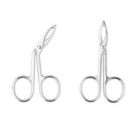 2PCS Eyebrow Scissors,Eyebrow Tweezers Scissors,Stainless Steel Silver Eyebrow Facial Remover for Women and Men