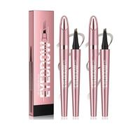 2PCS Eyebrow Tint Pencil, Waterproof, Smudge-Proof Eyebrow Pen with Four-Pronged Tip, Create Natural, Defined Eyebrows All Day(Light Brown+Dark Brown)