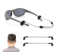 2Pcs eyeglass strap Compatible with Meta Gen 1/Gen 2 & Oakley Meta HSTN | Adjustable sunglasses strap, glasses strap for man woman(Black)