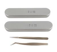 2pcs Eyelash Extension Tweezers Set Stainless Steel Precise Volume Individual False Lashes Extension Tweezers